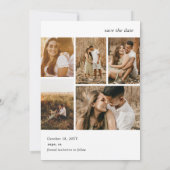 Aangepaste 6 foto Trendy bruiloft Save the Date Ka Kaart (Achterkant)