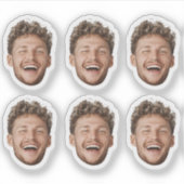 Aangepaste 6 gezicht Sticker – Grappige gepersonal (Voorkant)
