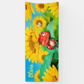 Aangepaste 6 'x 2.5' slaperige Ladybug vinyl Banne Spandoek (Verticaal)