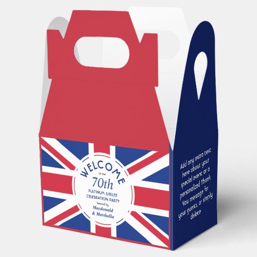 Aangepaste 70e Platinum Jubilee UNION JACK Bedankdoosjes (Geopend)