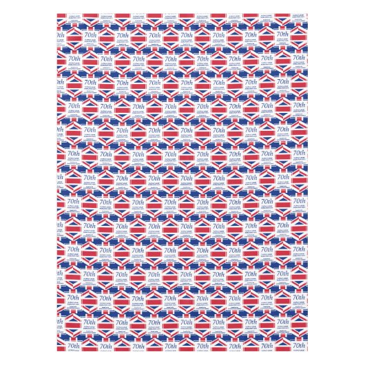 Aangepaste 70e Platinum Jubilee Union Jack Tafelkleed (Voorkant)