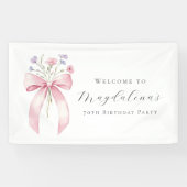 Aangepaste 70e verjaardag Banner Bow Wildflower (Horizontaal)