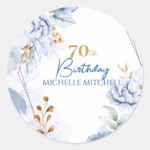 Aangepaste 70e verjaardag blauw goud