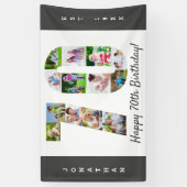 Aangepaste 70e verjaardag Foto-collage op feestdag Spandoek (Verticaal)