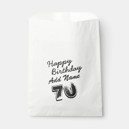 Aangepaste 70e verjaardag van Favor Bags Bedankzakje (Voorkant)