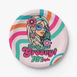 Aangepaste 70's Retro Disco Verjaardag Boogie Groo Papieren Bordje