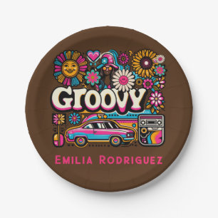 Aangepaste 70's Retro Disco Verjaardags Boogie Gro Papieren Bordje