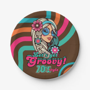 Aangepaste 70's Retro Disco Verjaardags Boogie Gro Papieren Bordje