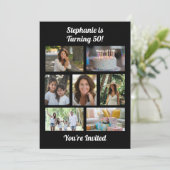 Aangepaste 7 Foto Collage Verjaardagsfeest Kaart (Staand voorkant)