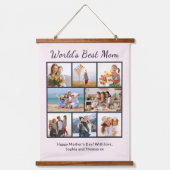 Aangepaste 7 foto collage Werelds beste moeder Hangend Wandkleed (Voorkant)