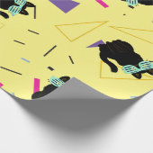 Aangepaste 80-inch Retro Black Cool Cat Throwback Cadeaupapier (Hoek)