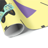 Aangepaste 80-inch Retro Black Cool Cat Throwback Cadeaupapier (Rol Hoek)