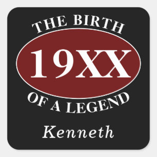 Aangepaste 80e geboorte van een legendetro vierkante sticker