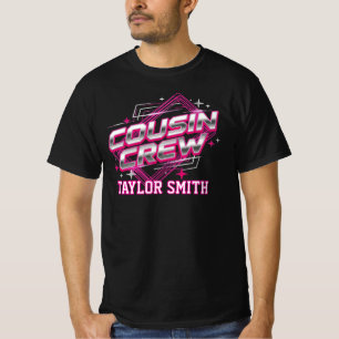 Aangepaste 80s Synthwave Chrome Cousin Crew Matchi T-shirt
