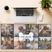 Aangepaste 8 Foto Collage Hond Bone Pet Navy Bureaumat