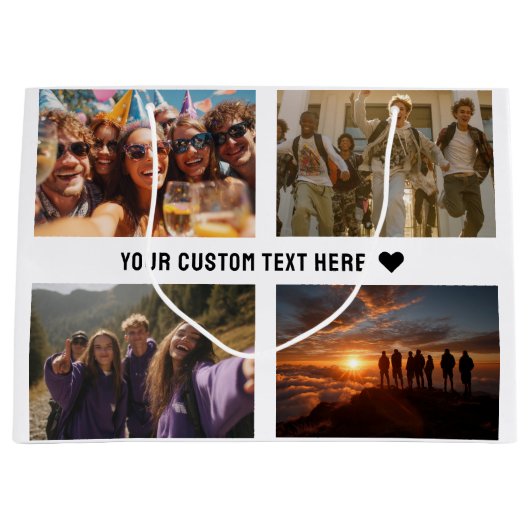 Aangepaste 8-Foto Keepsake Gift Wrap Groot Cadeauzakje (Voorkant)