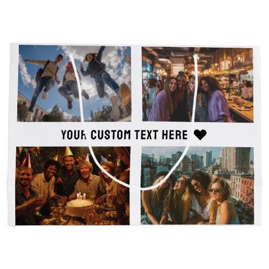 Aangepaste 8-Foto Keepsake Gift Wrap Groot Cadeauzakje (Achterkant)