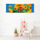 Aangepaste 8 'x 2.5' slaperige Ladybug vinyl Banne Spandoek (Insitu)