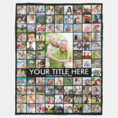 Aangepaste 90 foto-Collage aangepaste kleur Fleece Deken (Voorkant)