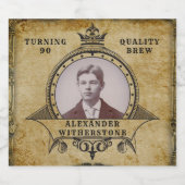 Aangepaste 90e  foto-sjabloon voor geboorte bier etiket (Enkel label)