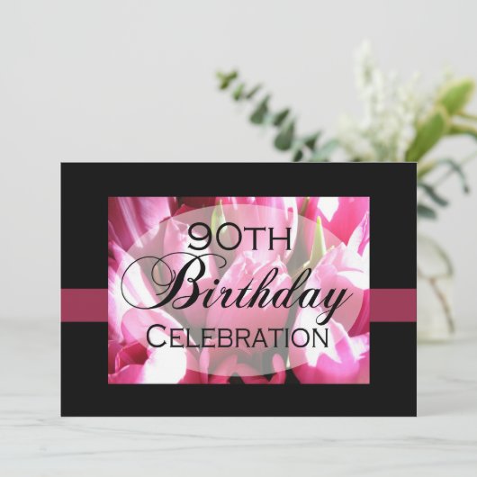 Aangepaste 90e verjaardag van uitnodigingen van de (Staand voorkant)