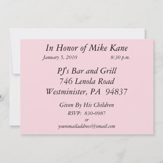 Aangepaste 90e verjaardag van uitnodigingen van de (Achterkant)