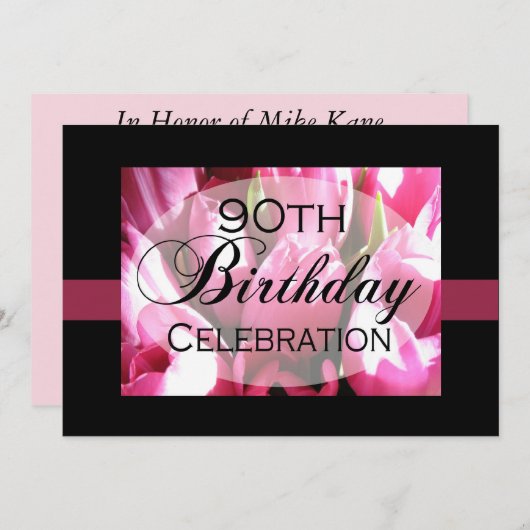 Aangepaste 90e verjaardag van uitnodigingen van de (Voorkant / Achterkant)