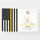 Aangepaste 911-dispatch-eend met headset Bedankt Spandoek (Horizontaal)