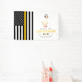 Aangepaste 911-dispatch-eend met headset Bedankt Spandoek (Insitu)