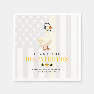 Aangepaste 911-dispatcher gans met headset bedankt servet