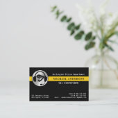 Aangepaste 911 Dispatcher Logo Thin Gold Line QR-c Visitekaartje (Staand voorkant)