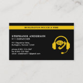 Aangepaste 911 Dispatcher Modern Thin Gold Line Lo Visitekaartje (Voorkant)