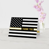 Aangepaste 911 Dispatchers Thin Gold Line Bedankt Folie Wenskaart (Orchidee)