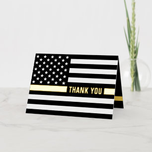 Aangepaste 911 Dispatchers Thin Gold Line Bedankt Folie Wenskaart
