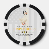 Aangepaste 911-dispatchgans met headset Bedankt Poker Chips (Voorkant)