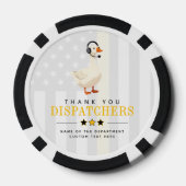 Aangepaste 911-dispatchgans met headset Bedankt Poker Chips (Achterkant)
