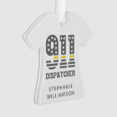 Aangepaste 911 verzender Vlag op gele lijn Ornament (voorkant)