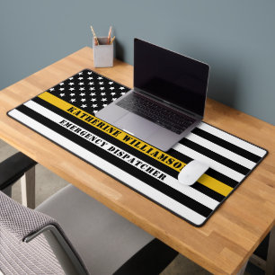 Aangepaste 911 verzender VS vlag met gouden lijn Bureaumat