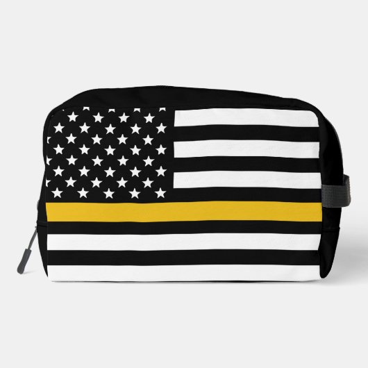 Aangepaste 911 verzender VS vlag met gouden lijn Toilettasje (Achterkant)