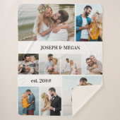 Aangepaste 9 foto Collage Black en White Sherpa Deken (Voorkant)