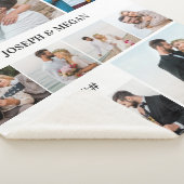 Aangepaste 9 foto Collage Black en White Sherpa Deken (3/4)