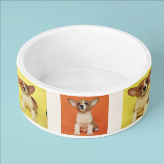 Aangepaste 9 foto collage Jouw huisdier hond afbee Voerbakje