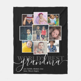 Aangepaste 9 foto- en tekstfotocollage fleece deken