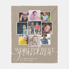 Aangepaste 9 foto- en tekstfotocollage fleece deken