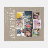 Aangepaste 9 foto- en tekstfotocollage fleece deken (Voorkant (Horizontaal))