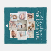 Aangepaste 9 foto- en tekstfotocollage fleece deken (Voorkant (Horizontaal))