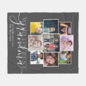 Aangepaste 9 foto- en tekstfotocollage fleece deken (Voorkant (Horizontaal))