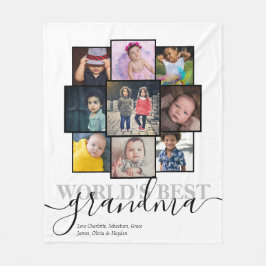 Aangepaste 9 foto- en tekstfotocollage fleece deken