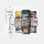 Aangepaste 9 foto- en tekstfotocollage fleece deken (Voorkant (Horizontaal))