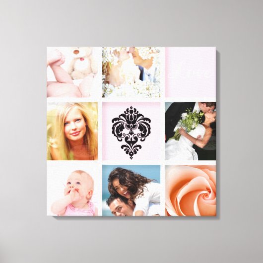 Aangepaste 9-Foto op Canvas, Wit Lijst Sjabloon Canvas Afdruk (Voorkant)